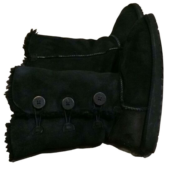UGG Black Bailey Button Suede Winter Boots Womens US 5 EU 35 - Picture 3 of 12